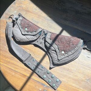 Unique Brown and Maroon Corset Belt